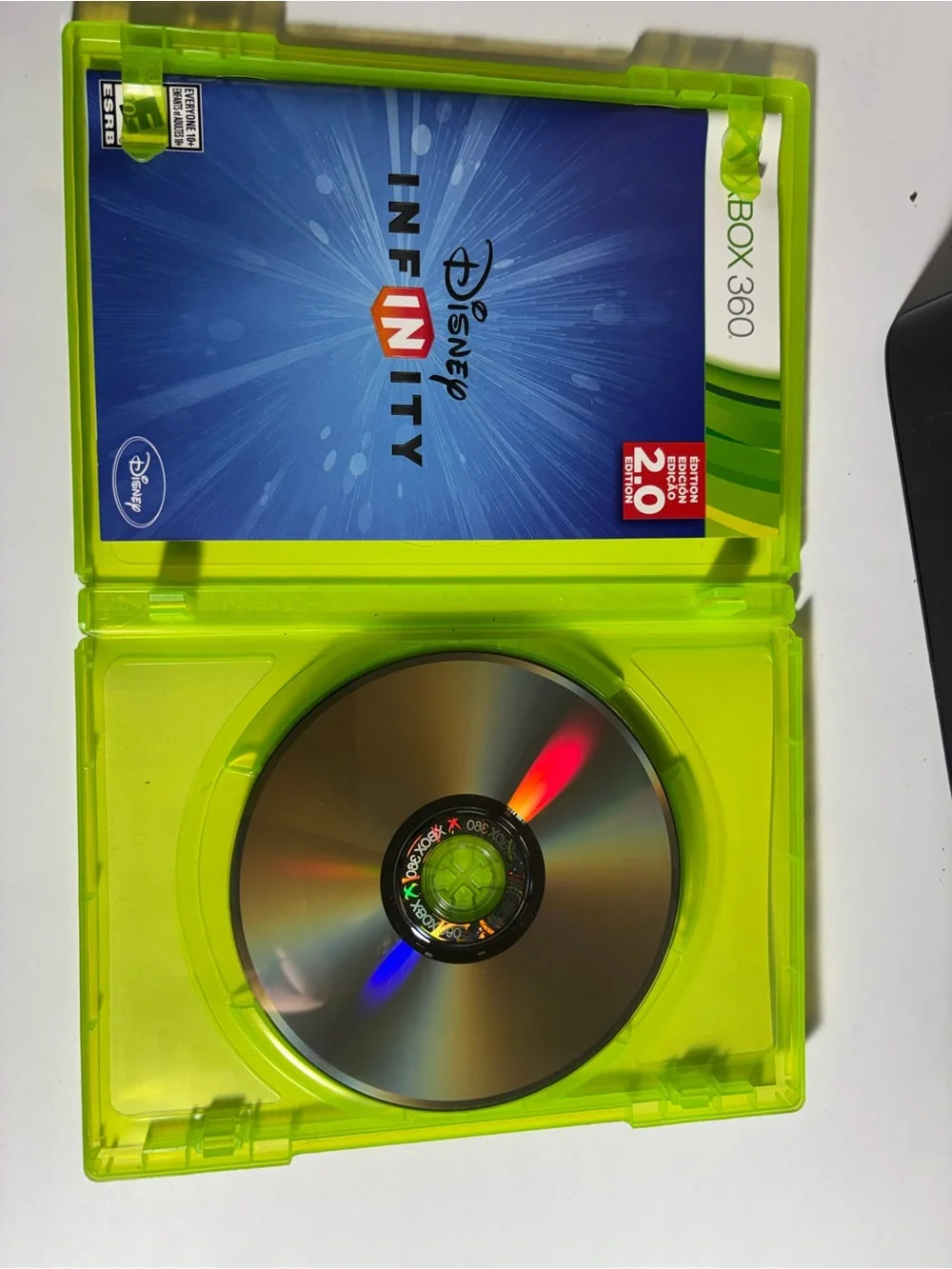 Microsoft Xbox 360 Console with Kinect Adventures & Disney Infinity (black)no co